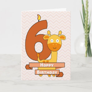 Cartoon Giraffe for Child's Birthday Card