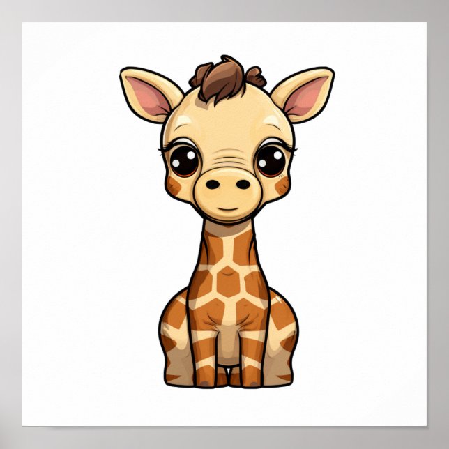 Cartoon giraffe illustration poster (Front)
