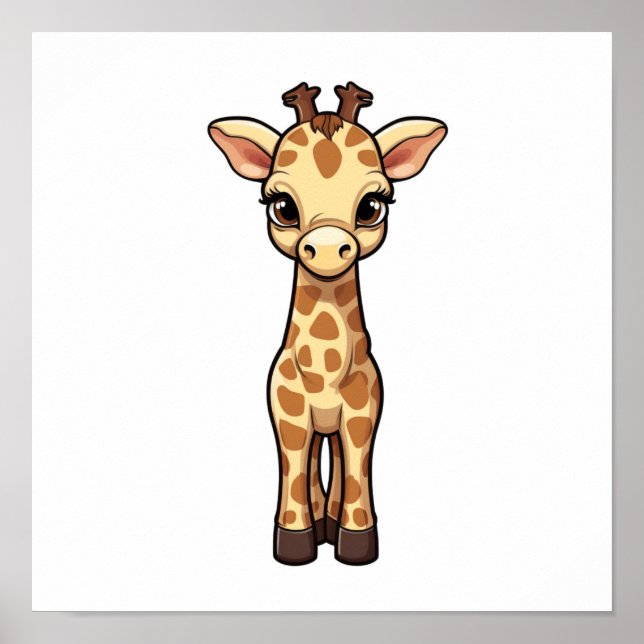 Cartoon giraffe illustration poster (Front)