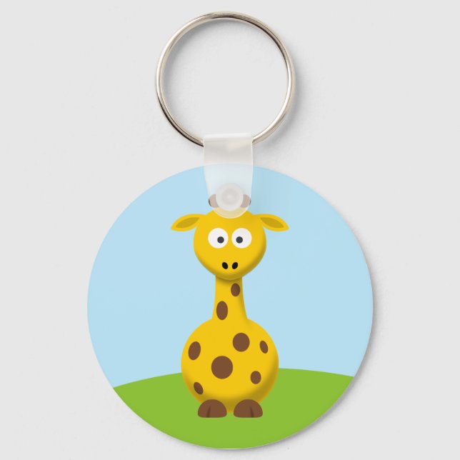 Cartoon Giraffe Keychain (Front)