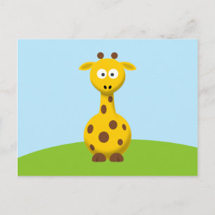 Cartoon Giraffe Postcard