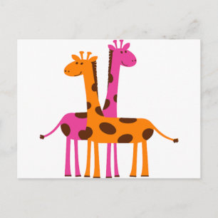 Cartoon Giraffe Postcard