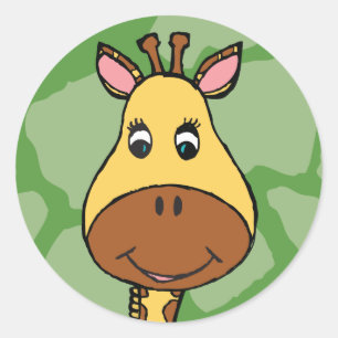Cartoon Giraffe Stickers  - Zoo Animals