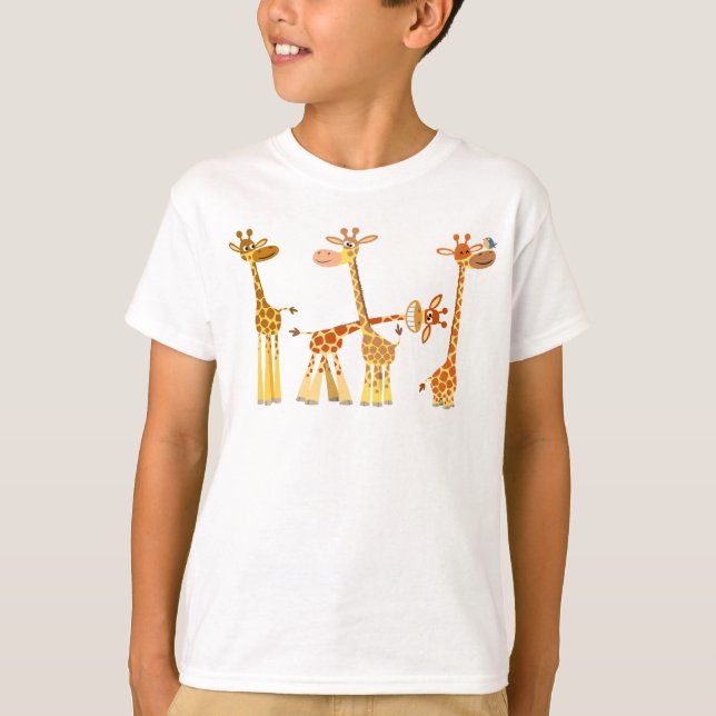 Cartoon Giraffes: The Herd children T-shirt (Front)