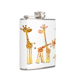 Cartoon Giraffes: The Herd Hip Flask