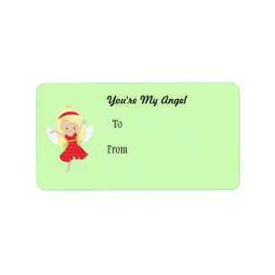 Cartoon Girl Angel Label
