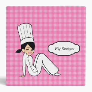 Cartoon Girl Chef Kitchen Binder