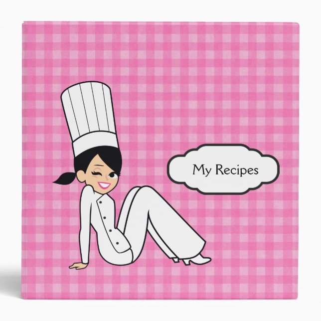 Cartoon Girl Chef Kitchen Binder (Front)