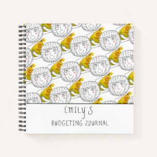 Cartoon Girl Money Pattern Name Budgeting Journal
