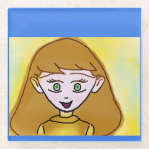 Cartoon glass coaster