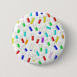 Cartoon glass test tubes 2 inch round button