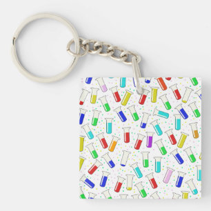 Cartoon glass test tubes keychain