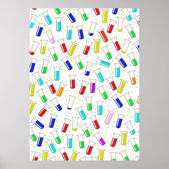 Cartoon glass test tubes poster (Front)