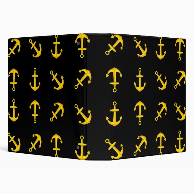 Cartoon Golden Boat Anchor Set Pattern Binder (Background)