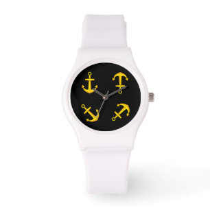 Cartoon Golden Boat Anchor Set Watch