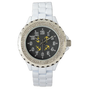 Cartoon Golden Boat Anchor Set Watch