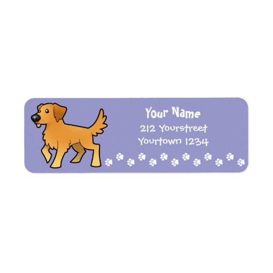 Cartoon Golden Retriever Return Address Label