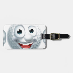 Cartoon Golf Ball Character Luggage Tag