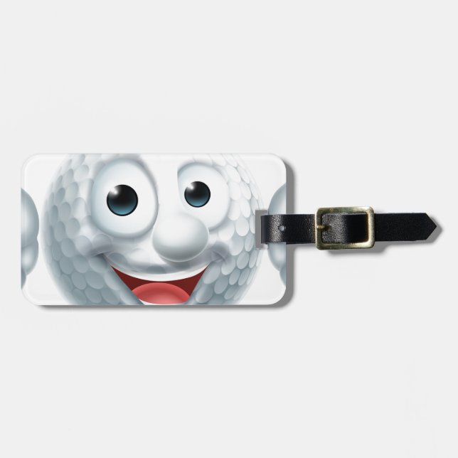 Cartoon Golf Ball Character Luggage Tag (Front Horizontal)