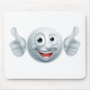 Cartoon Golf Ball Character Mouse Pad