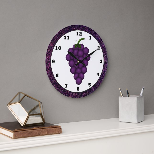 Cartoon Grape Kitchen Clock (Office)