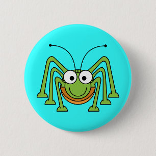 Cartoon Grasshopper 2 Inch Round Button