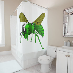 Cartoon green and lime hornet wasp bee