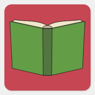 Cartoon Green Book Square Sticker