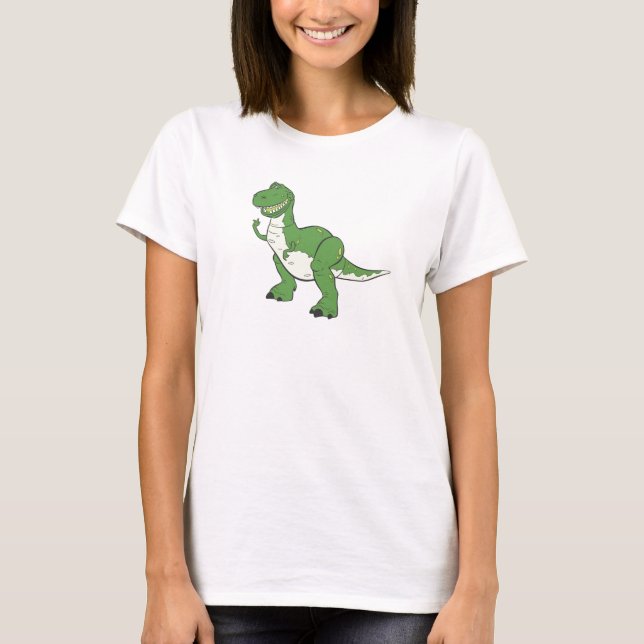 Cartoon Green Dinosaur Rex Disney T-Shirt (Front)