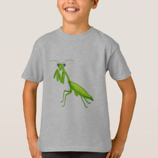 Cartoon Green Praying Mantis Unisex Youth Apparel T-Shirt