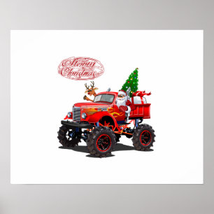 Cartoon greeting Christmas card Poster