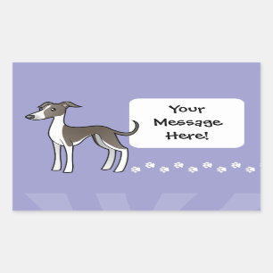 Cartoon Greyhound / Whippet / Italian Greyhound Sticker