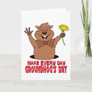 Cartoon Groundhog Card