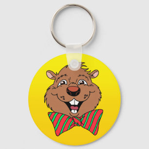 Cartoon Groundhog Keychain