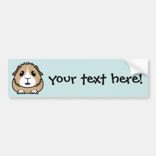 Cartoon Guinea Pig Car Bumper Sticker