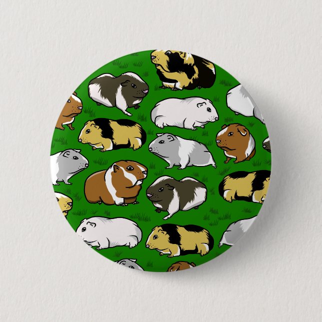 Cartoon guinea pig pattern 2 inch round button (Front)