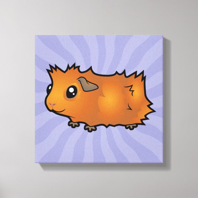 Cartoon Guinea Pig (scruffy) Canvas Print (Front)