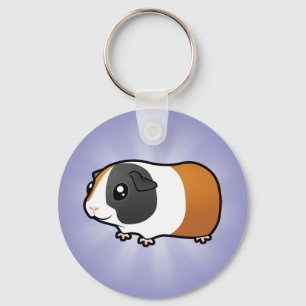 Cartoon Guinea Pig (smooth hair) Keychain