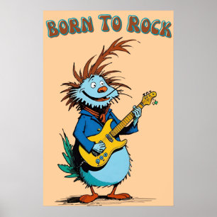 Cartoon Guitarist Poster