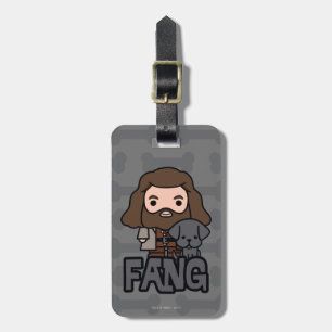 Cartoon Hagrid and Fang Character Art Luggage Tag