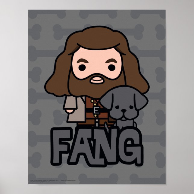 Cartoon Hagrid and Fang Character Art Poster (Front)