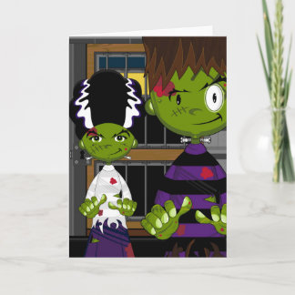Cartoon Halloween Frankensteins Monster Card