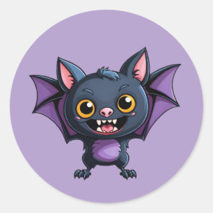 Cartoon Halloween Winged Vampire Bat Stickers