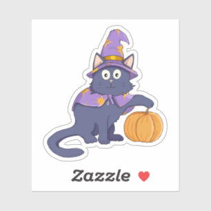 Cartoon Halloween Wizard Cat