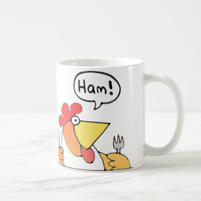 Cartoon Ham & Egg Breakfast Mug (Right)