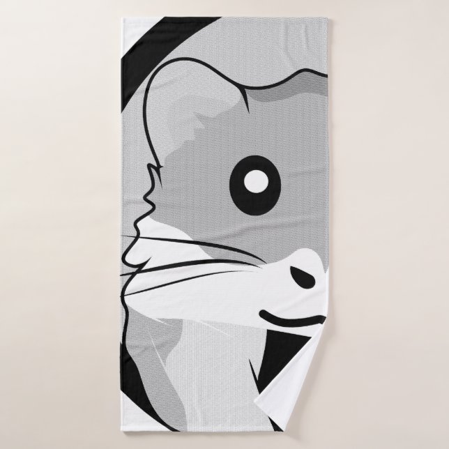 Cartoon Hamster Scarfed Joy Bath Towel (Bath Towel)