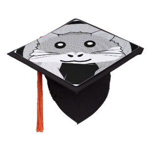 Cartoon Hamster Scarfed Joy Graduation Cap Topper