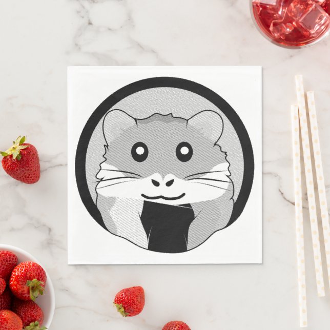 Cartoon Hamster Scarfed Joy Napkin (Insitu)
