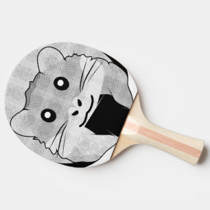Cartoon Hamster Scarfed Joy Ping Pong Paddle
