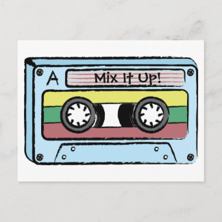 Cartoon Hand Drawn Cassette Tape (Mix It Up) Postcard